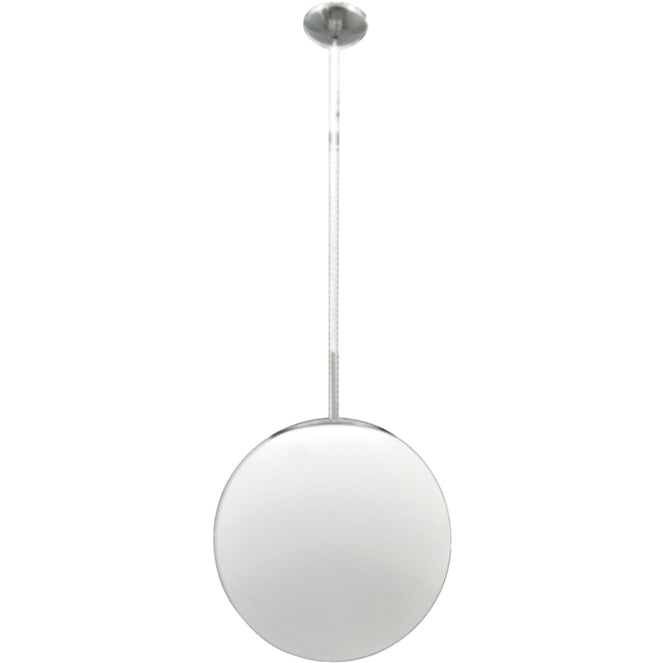 Lámpara colgante GLOBAL Interlusa níquel y blanco con altura regulable vista frontal