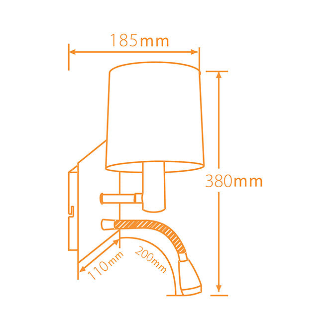 Aplique LED Carmina con protección IP20 ideal para hotel
