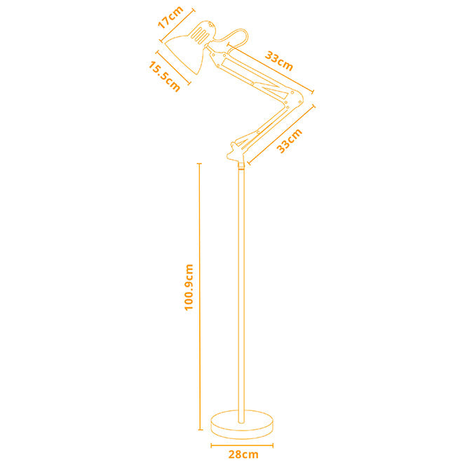 Flexo de pie con altura regulable hasta 164 cm