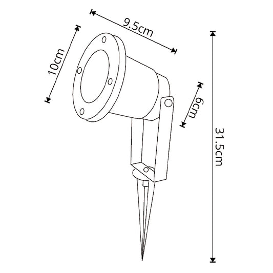 Pincho JASMIM fabricado en aluminio color negro, ideal para iluminación exterior