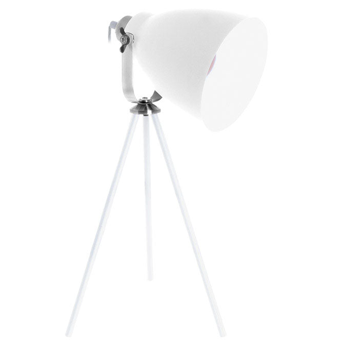 Lámpara de sobremesa GETTING vintage blanco cromo Interlusa 51cm alto