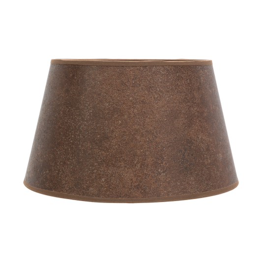 Pantalla Salma E27 Óxido 45x35x30 cm, diseño cónico abierto de Fabrilamp. Iluminación elegante para tu hogar.