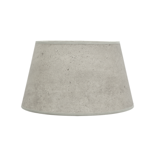 Pantalla Salma E27 Cemento Gris 40x30x25 cm, vista frontal. Fabrilamp en luzguru.com