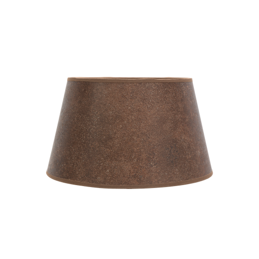 Pantalla Salma E27 Óxido 35x25x20 cm, diseño cónico abierto de Fabrilamp para luz cálida en tu hogar.