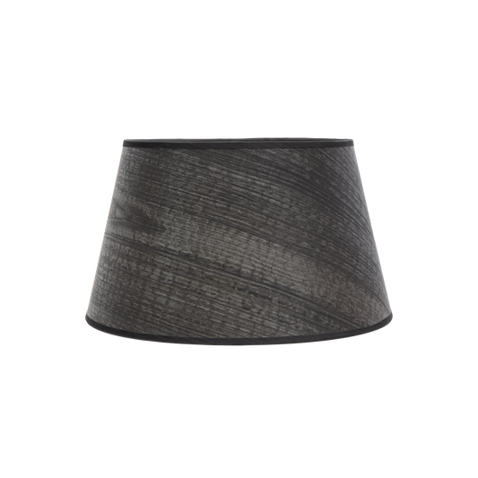 Pantalla Salma E27 Madera Negra 35x25x20 cm, diseño cónico abierto, Fabrilamp