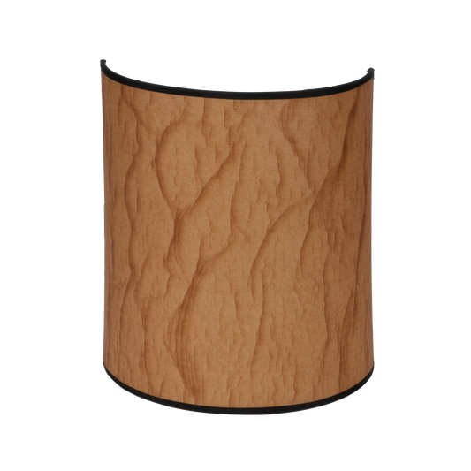 Aplique Tapiro fabricado en metal color negro y textil color pergamino