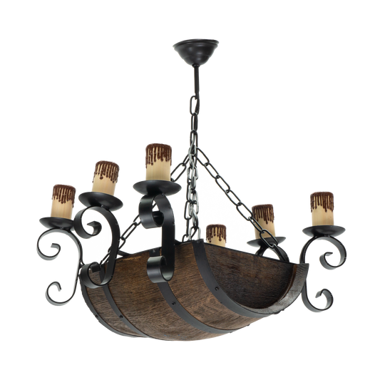 Lámpara BARRIL fabricada en metal y resina color negro/marrón de Fabrilamp / Abrila