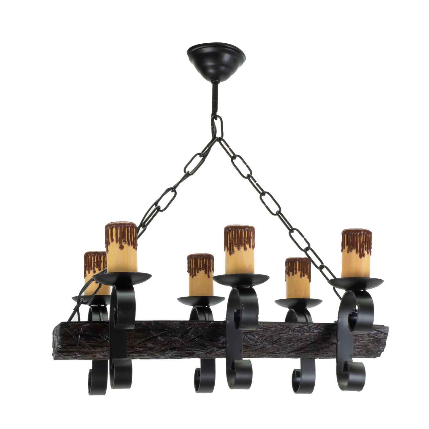 Lámpara TRONCO fabricada en metal y resina color negro y marrón, ideal para iluminar tu hogar