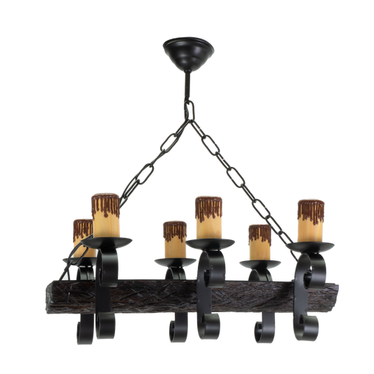 Lámpara TRONCO fabricada en metal y resina color negro y marrón, ideal para iluminar tu hogar