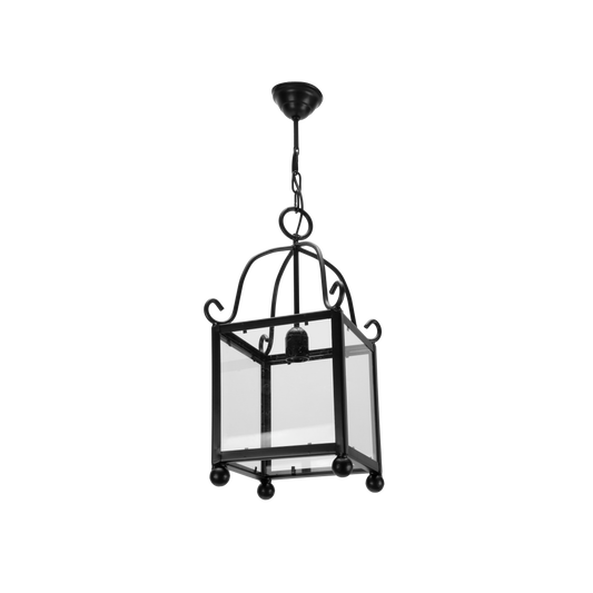 Farol Monasterio fabricado en Metal color Negro, estilo rústico