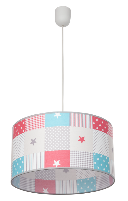 Colgante Mix fabricado en textil multicolor y polímero blanco, ideal para dormitorio infantil