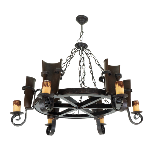 Lámpara colgante Cantina fabricada en metal color marrón rústico