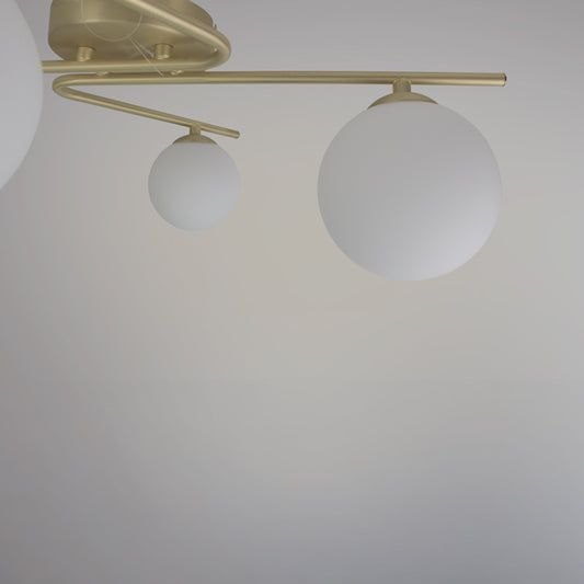 Plafón Moderno ANALU 79 cm Oro/Blanco Interlusa instalada en ambiente decorativo de salón o dormitorio | Interlusa