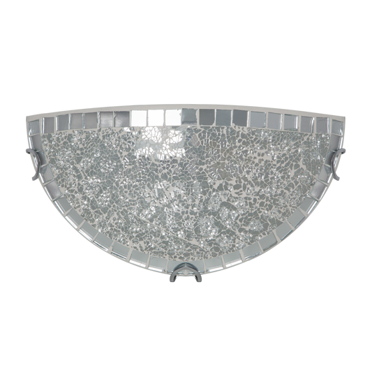 Aplique Tenor fabricado en Metal color Cromo con difusor de Cristal Mosaico