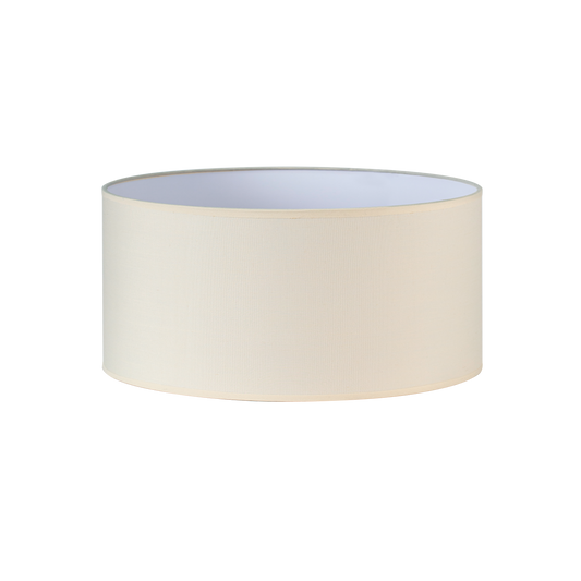 Pantalla cilíndrica Dori E27 Beige de Fabrilamp, 45x45x22 cm, tejido popelín. Iluminación elegante para tu hogar.