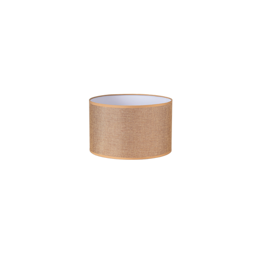 Pantalla Jin fabricada en saco-yute color marrón, ideal para estilo rústico