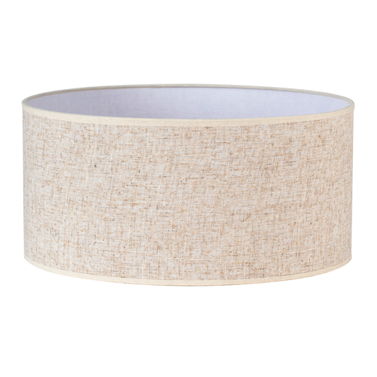 Pantalla hecha en Textil color Beige, ideal para lámpara de mesa