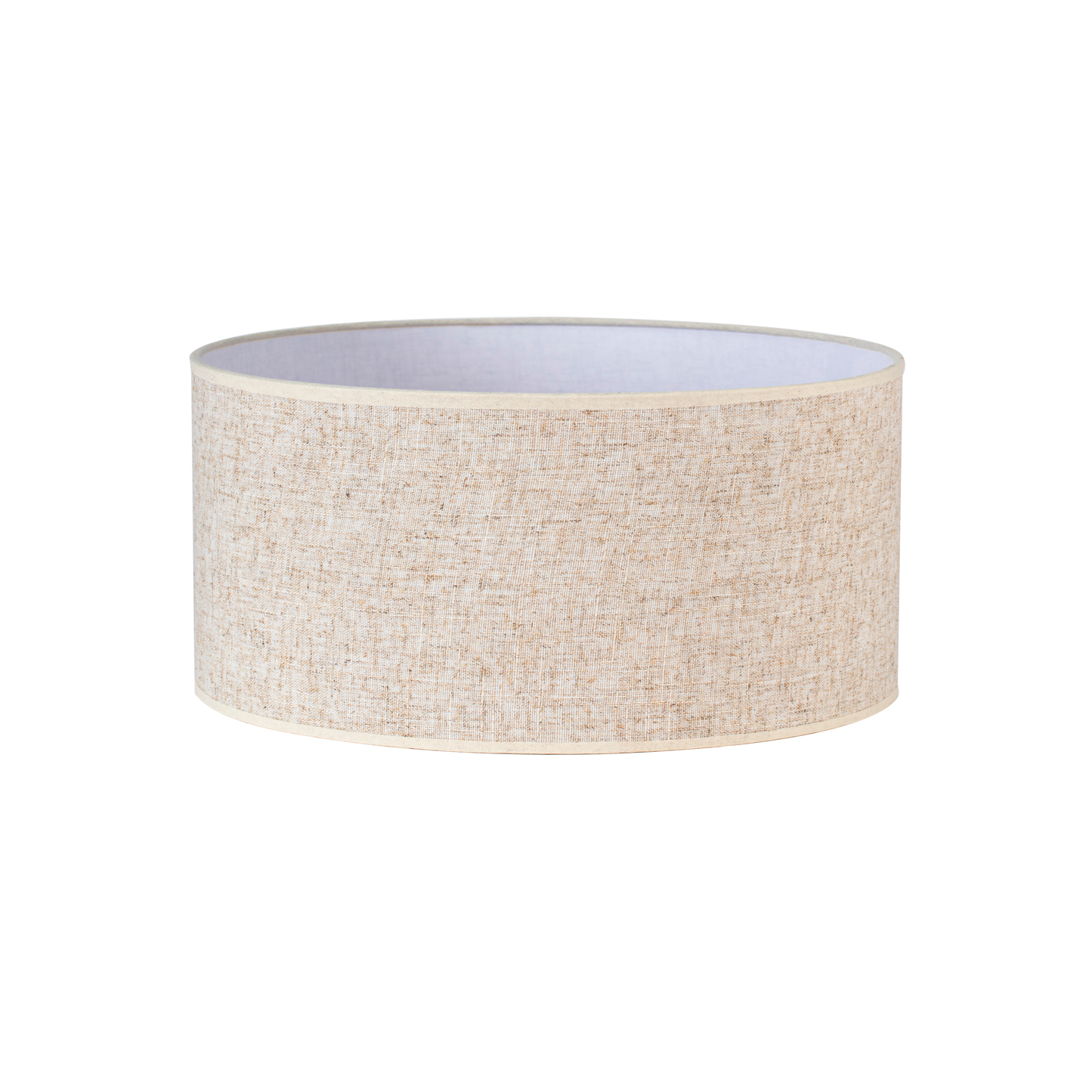 Pantalla Happy fabricada en lino color beige, ideal para lámparas de interior