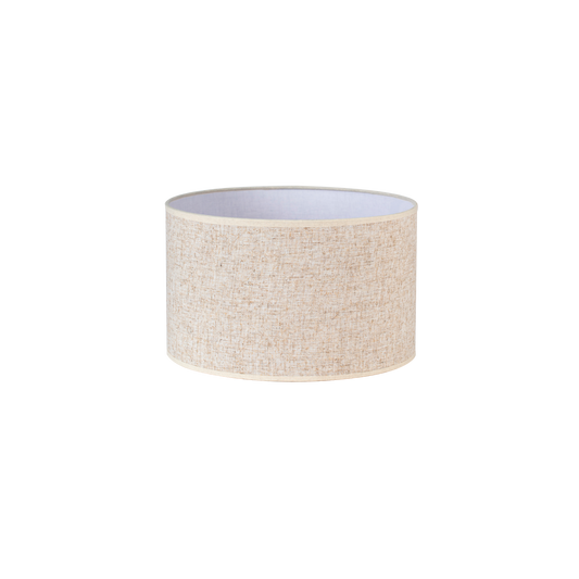 Pantalla Happy fabricada en lino color beige, ideal para una luz difusa