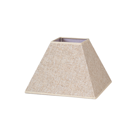 Pantalla piramidal fabricada en textil lino color beige