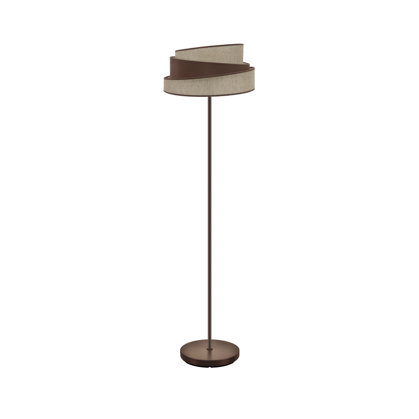 Lámpara de pie Hara fabricada en metal color marrón y textil, ideal para salón
