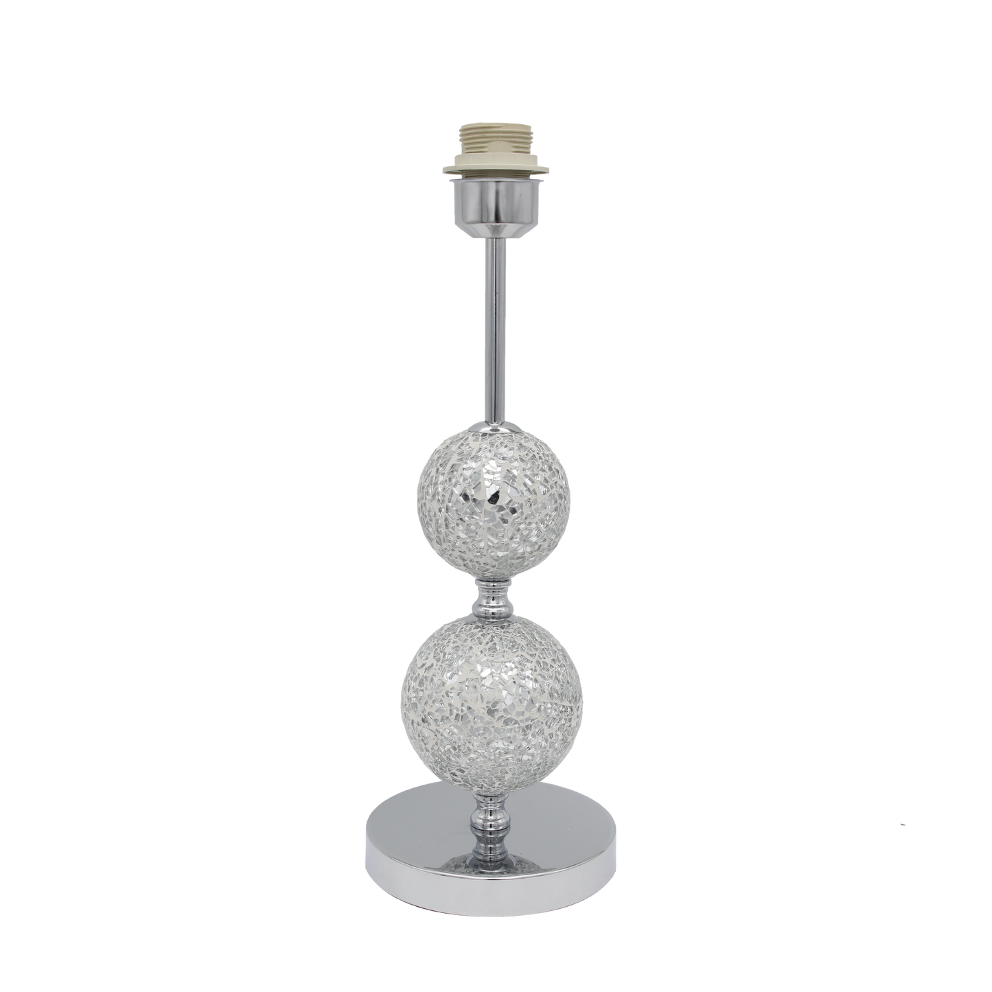 Lámpara Ubeda fabricada en metal color cromo, ideal para luz difusa en el hogar