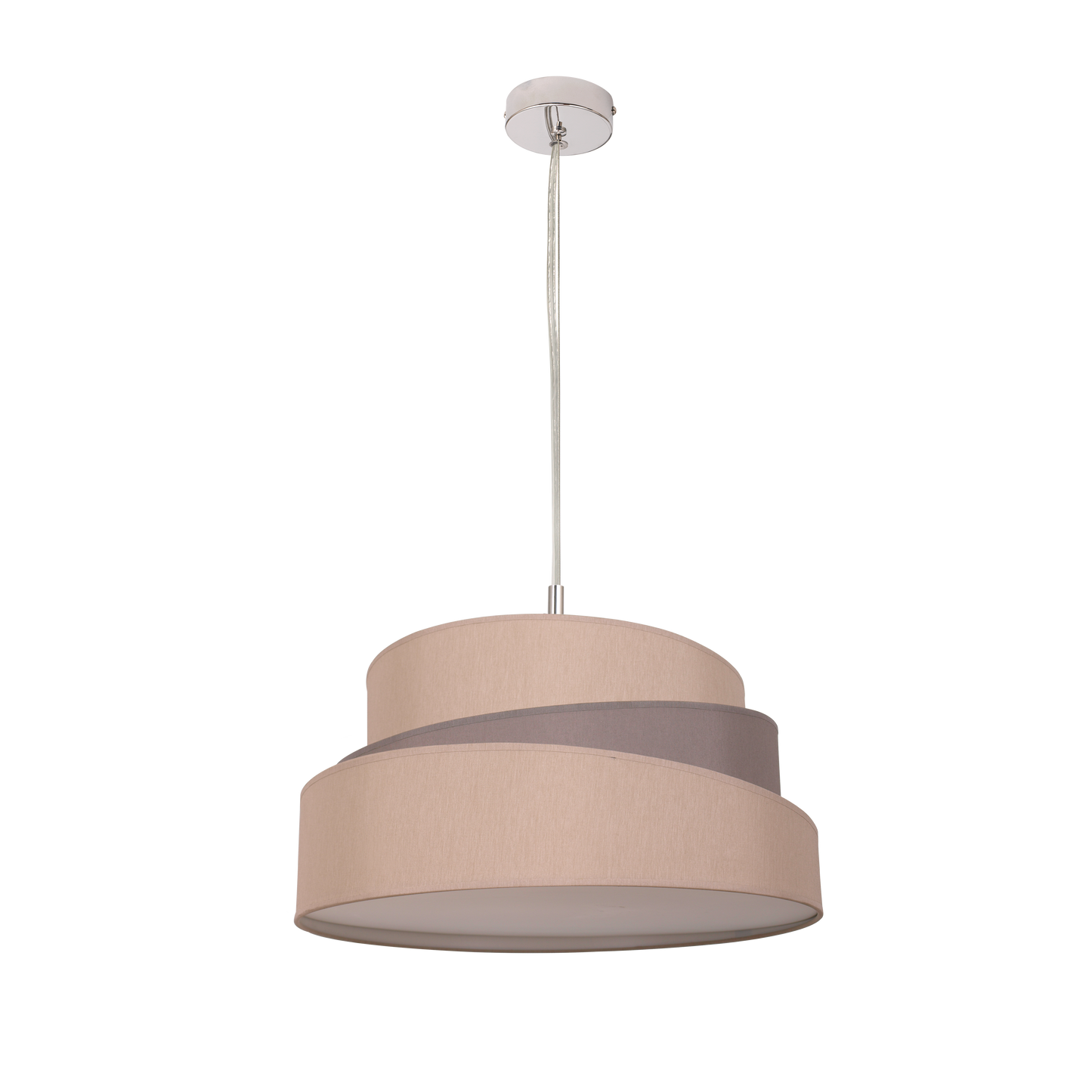 Colgante gris topo y cromo, perfecto para crear ambiente en el hogar