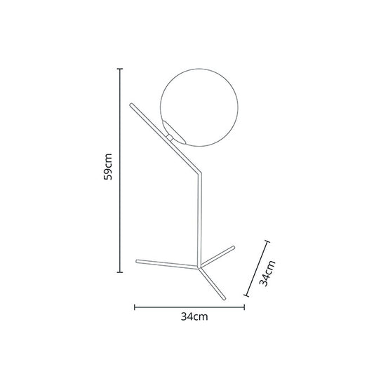 Lámpara de Sobremesa AIMEE 59 cm Oro Metal y Vidrio Lumit Interlusa instalada en ambiente decorativo de salón o dormitorio | Interlusa
