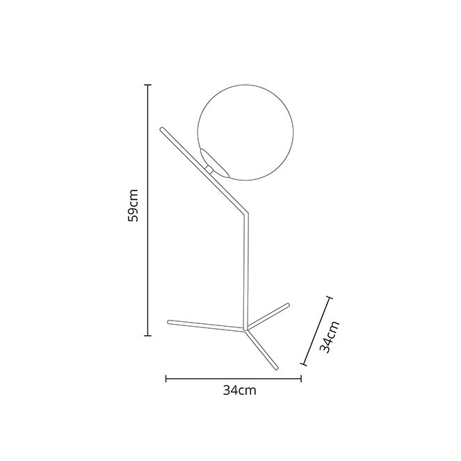 Lámpara de Sobremesa AIMEE 59 cm Oro Metal y Vidrio Lumit Interlusa instalada en ambiente decorativo de salón o dormitorio | Interlusa