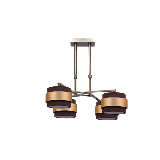 Lámpara de techo Bremen fabricada en Metal color Cuero/Marrón-Oro