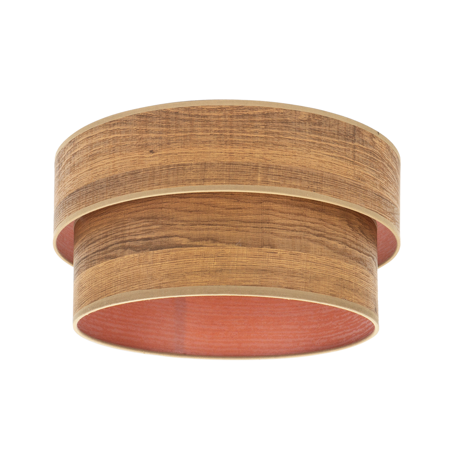 Pantalla Smile fabricada en textil color madera oscura