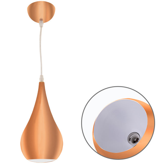 Lámpara Colgante Vintage GAIO 16 cm Cobre Interlusa - Vista frontal principal en fondo blanco | LuzGurú