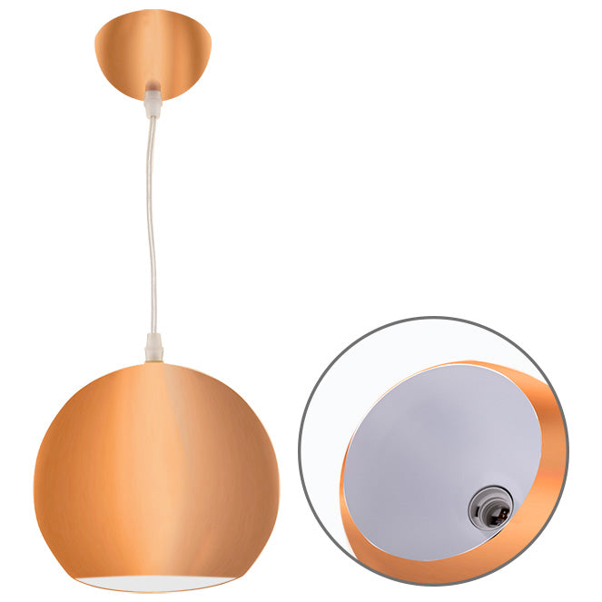 Lámpara Colgante Vintage GUIDO 19 cm Cobre Interlusa - Vista frontal principal en fondo blanco | LuzGurú