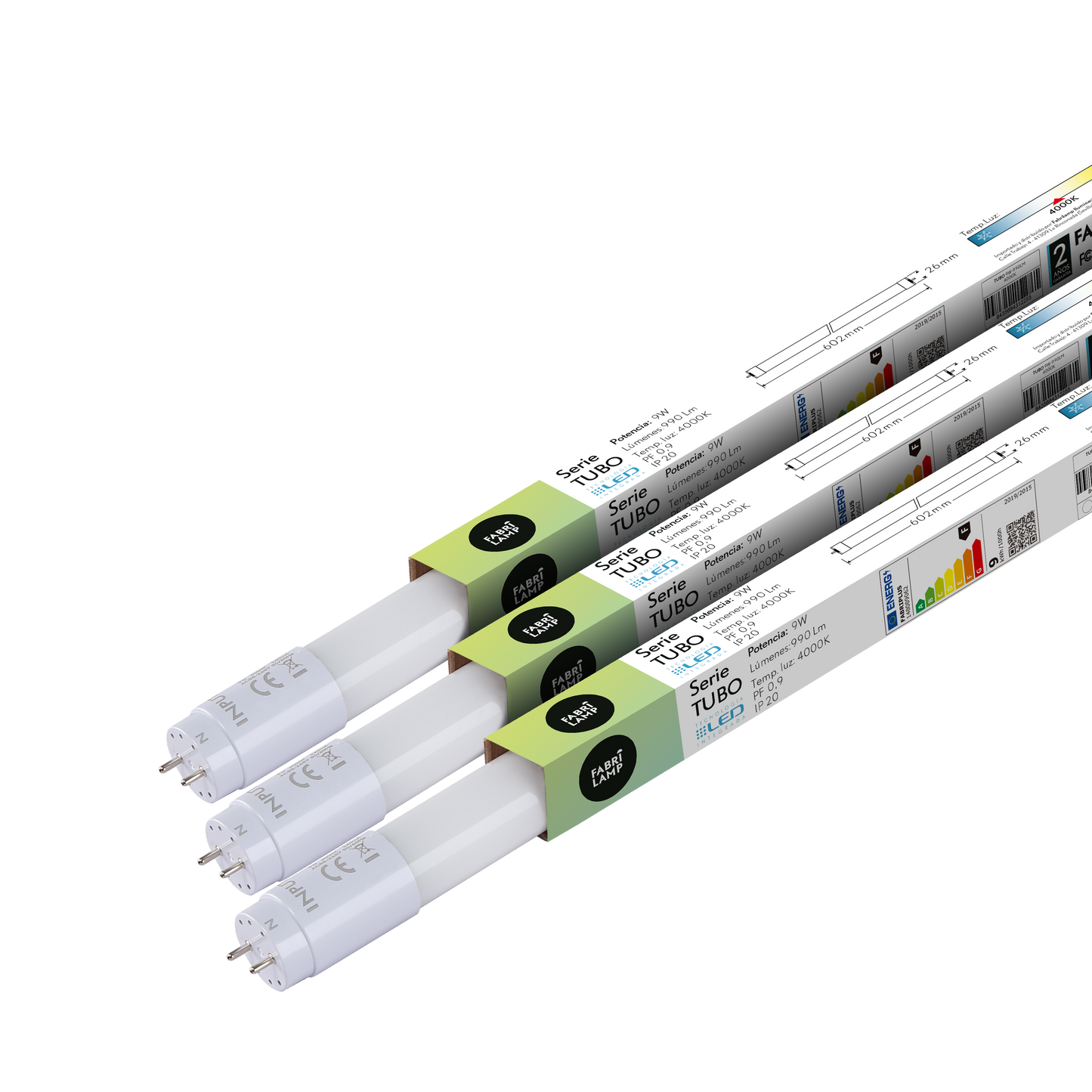 Tubo LED T8 Fabriplus 9W con 900 lúmenes, ideal para interiores