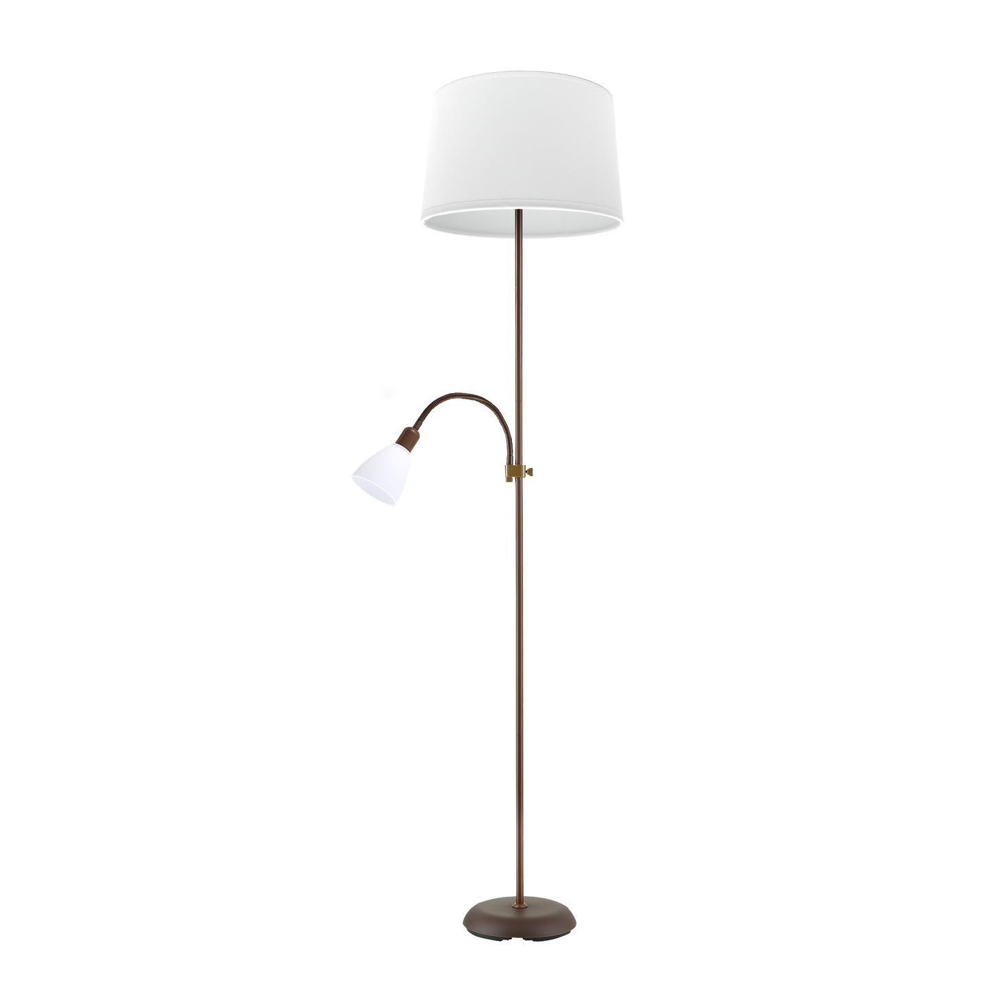 Lámpara de pie moderna marrón y blanca, ideal para salón o sala de estar