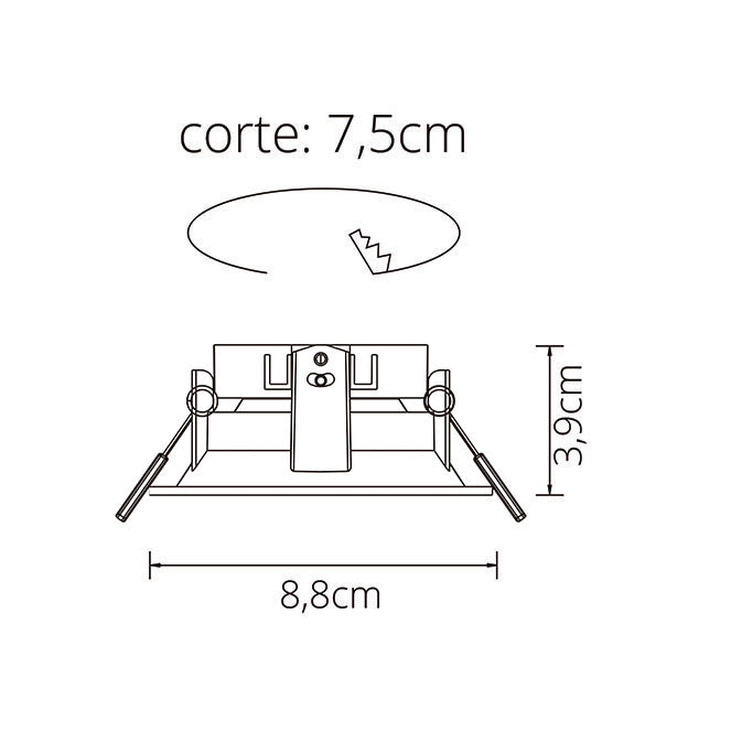 Aro Empotrable ONIRO Redondo 8,8 cm Plata Interlusa instalada en ambiente decorativo de salón o dormitorio | Interlusa