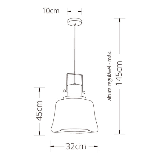 Lámpara Colgante Clásica LUMIERE 32 cm Negro Interlusa instalada en ambiente decorativo de salón o dormitorio | Interlusa