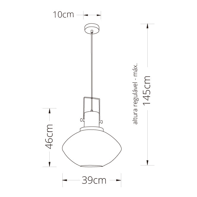 Lámpara Colgante LUMIERE 40 cm Negro Interlusa instalada en ambiente decorativo de salón o dormitorio | Interlusa