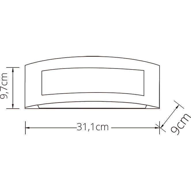 Aplique estanco JAMOR con protección IP44, perfecto para resistir salpicaduras en el exterior.