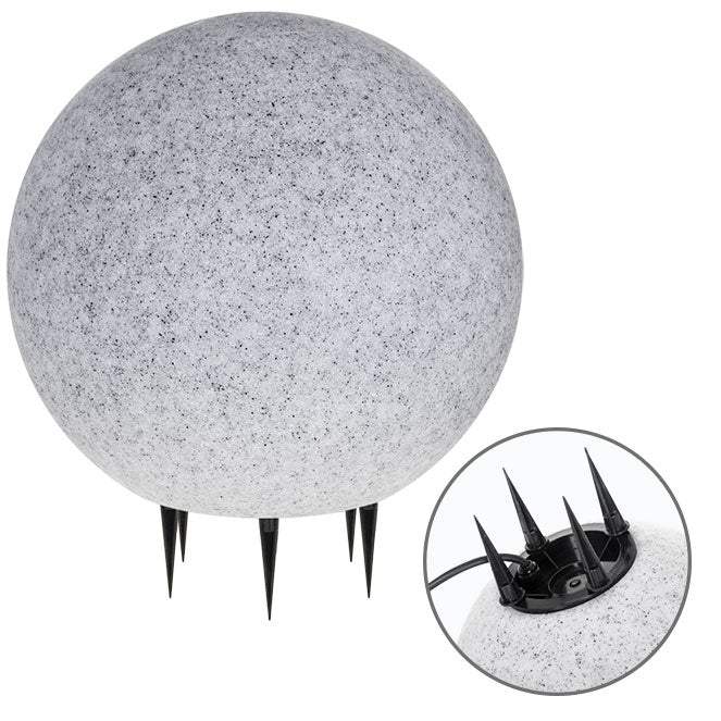 Bolas de Luz con Clavo BONINA IP65 1xE27 Al.37x - 40 cm, Granito | Interlusa · Ref. 116884070