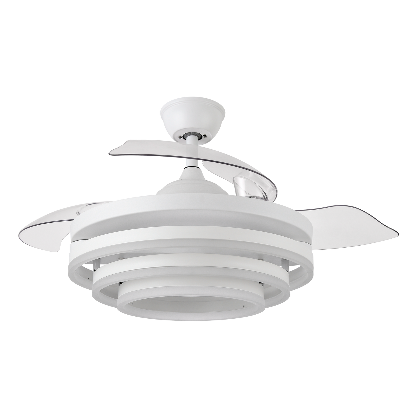 Ventilador de techo KAI DC con tijas de altura ajustables, ideal para interiores domésticos modernos