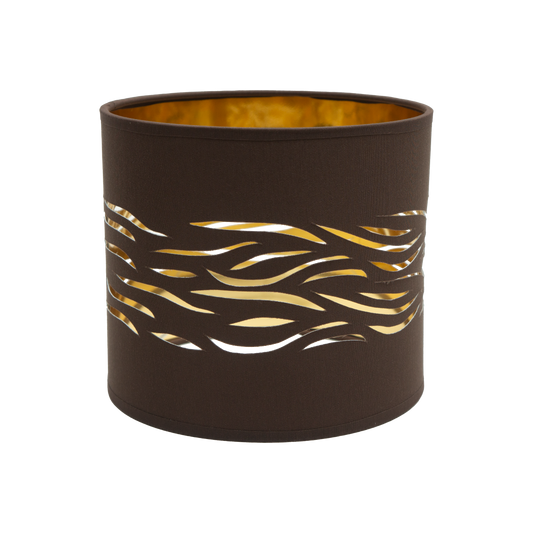 Pantalla Sobremesa Niebla Marrón-Oro E14 de Fabrilamp, vista frontal