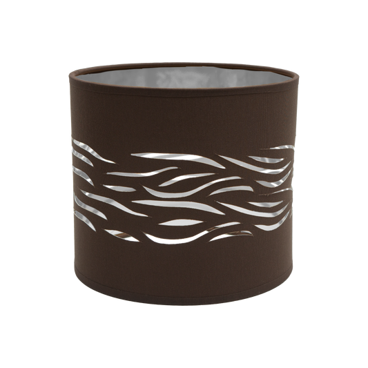 Pantalla Sobremesa Niebla Marrón-Plata E14 de Fabrilamp. Diseño moderno y elegante para iluminar tu hogar.