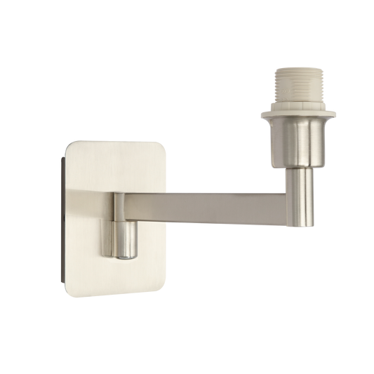 Aplique Pivo fabricado en metal color níquel con brazo abatible