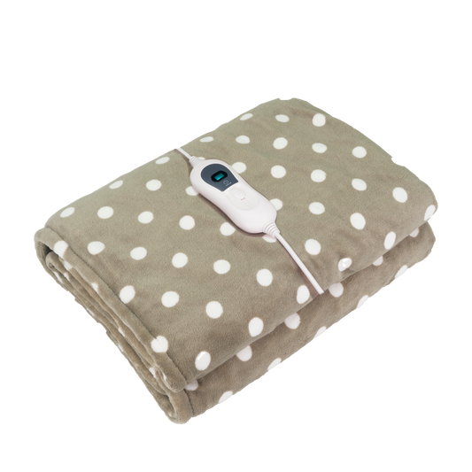 Manta Pinilla fabricada en Poliéster color Blanco y Marrón