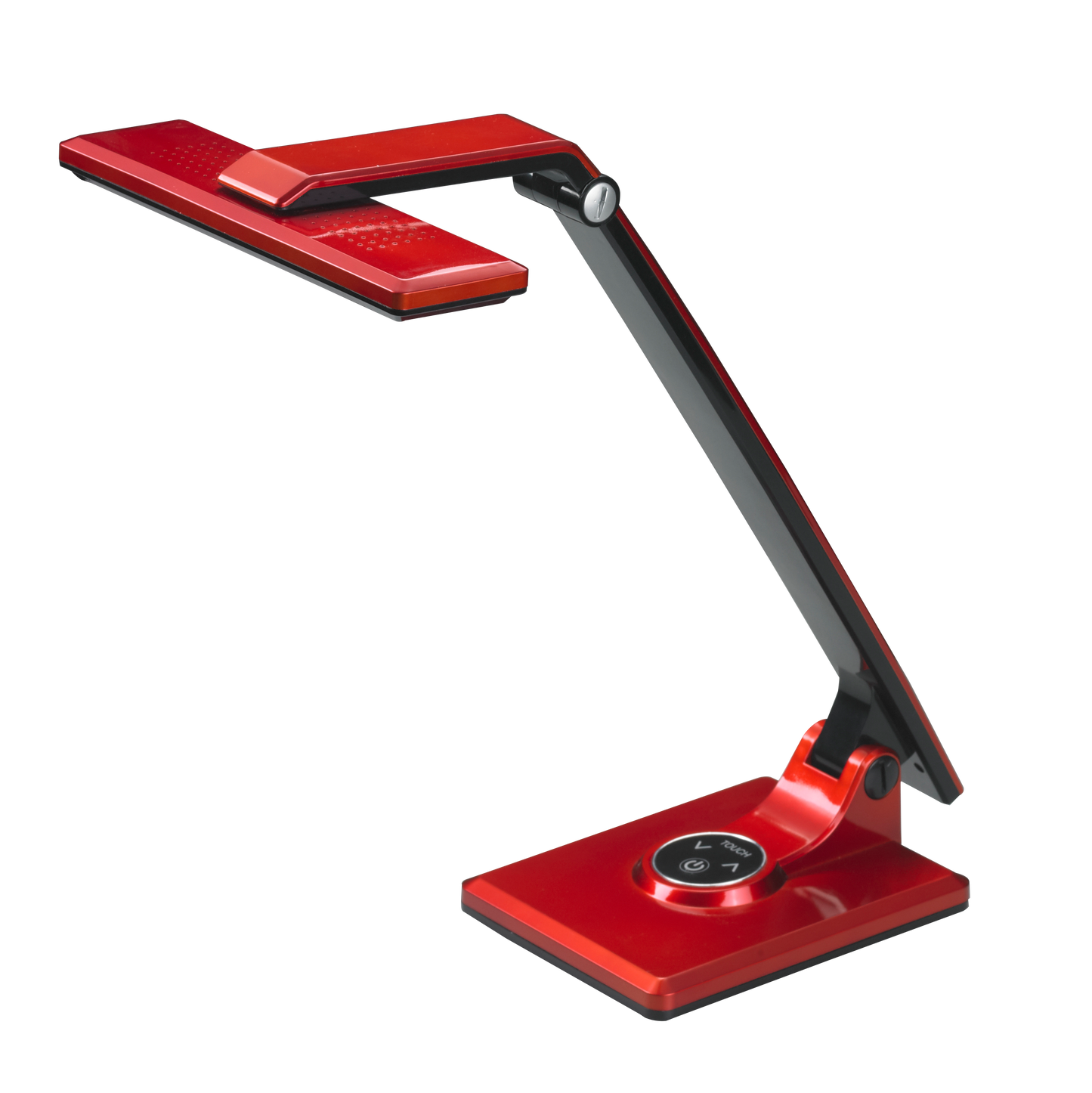 Flexo Vinchi fabricado en ABS color Negro/Rojo, ideal para iluminar tu escritorio