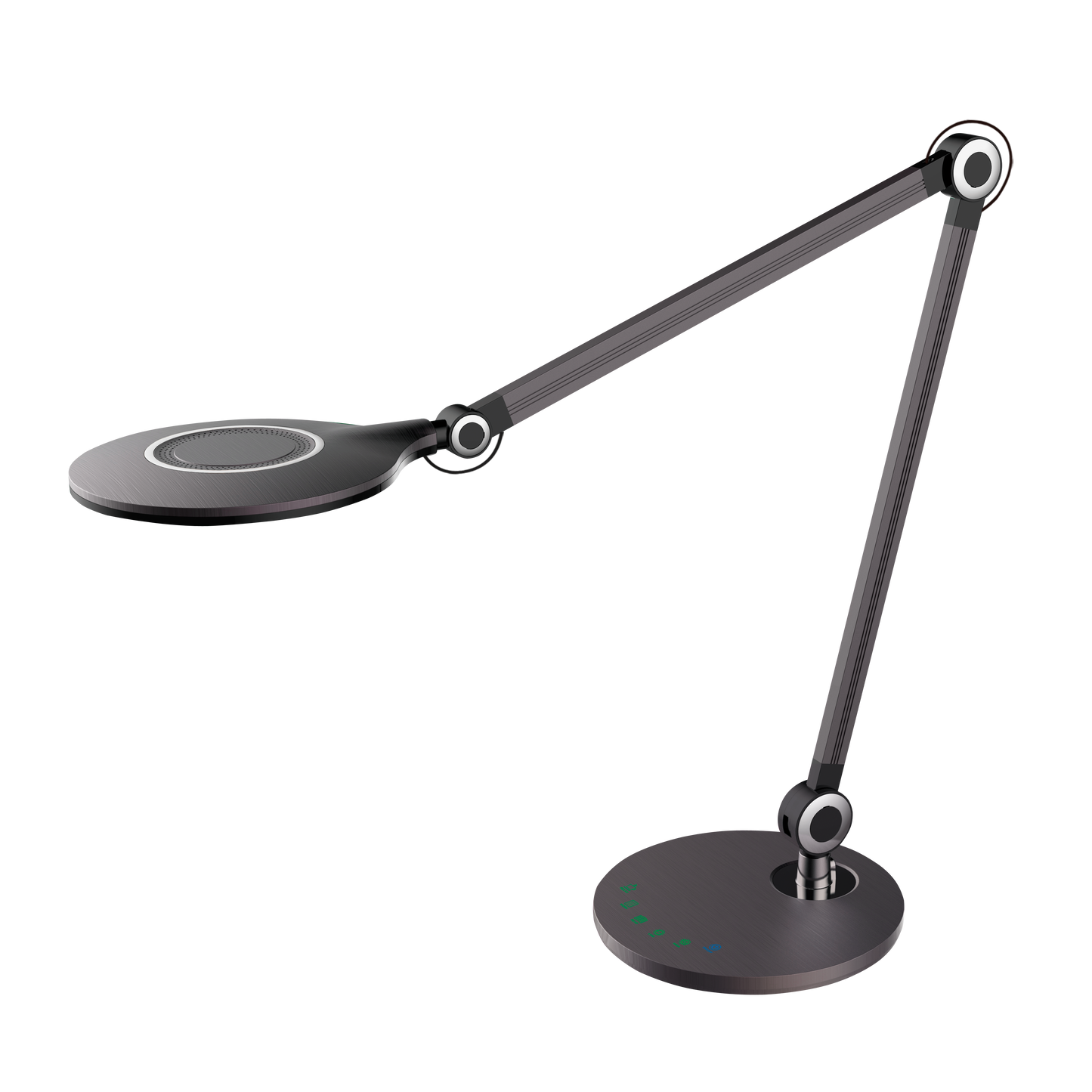 Flexo Miro fabricado en metal color gris, ideal para iluminación de escritorios modernos
