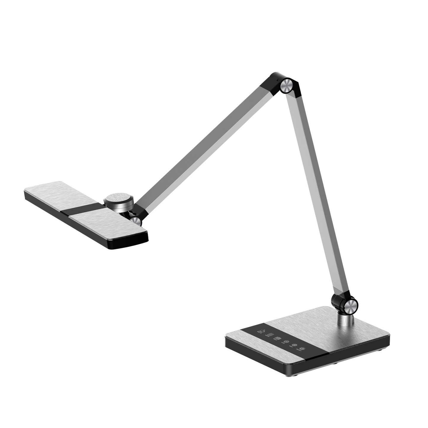Flexo Rubens fabricado en ABS color plata, ideal para iluminar mesas de trabajo con estilo industrial