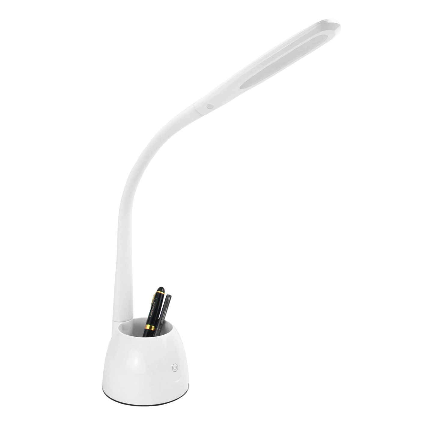 Lámpara de escritorio Cobain fabricada en ABS color blanco, con cuello flexible
