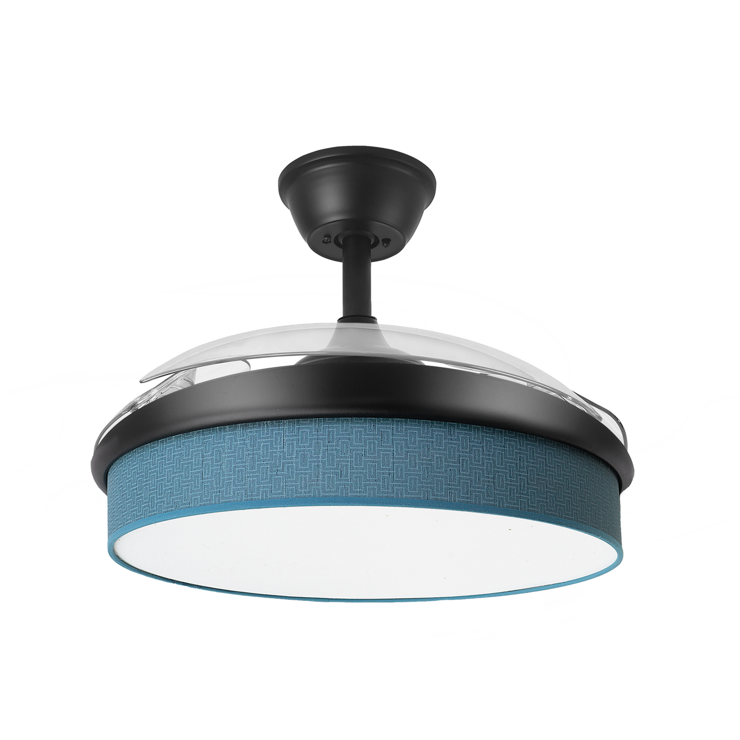 Moderno ventilador de techo con aspas retráctiles ideal para el dormitorio